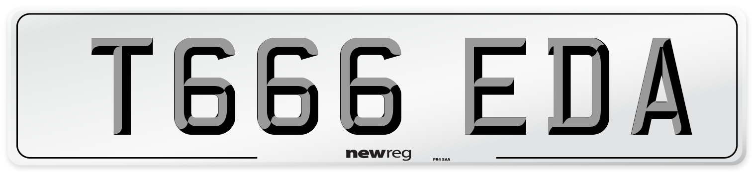 T666 EDA Number Plate from New Reg